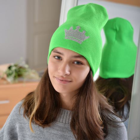 Шапка для дівчаток яскраво зелена