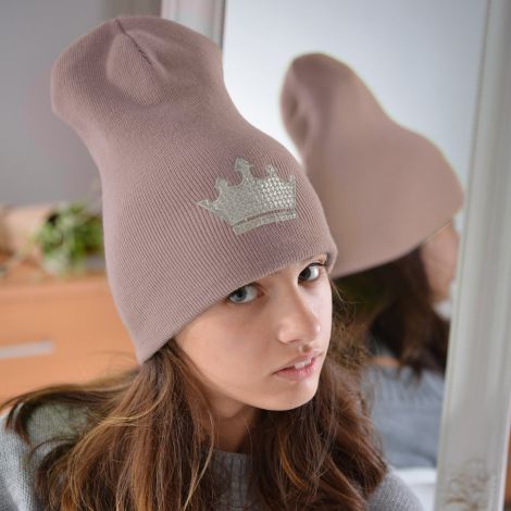 Шапка для дівчаток бежева