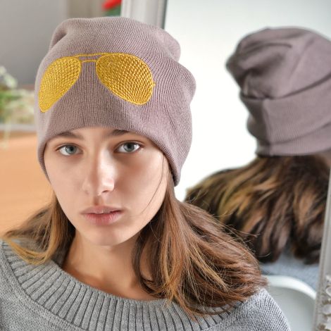 Hat for girls beige