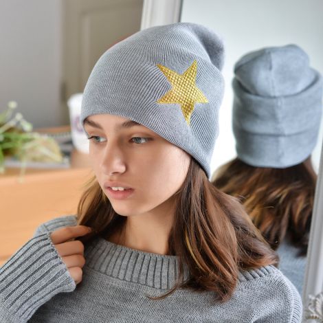 Шапка для дівчаток сіра