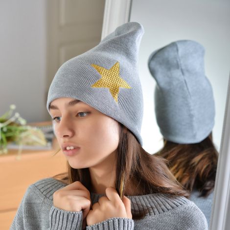 Шапка для дівчаток сіра