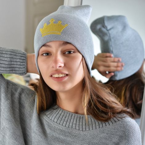 Шапка для дівчаток сіра