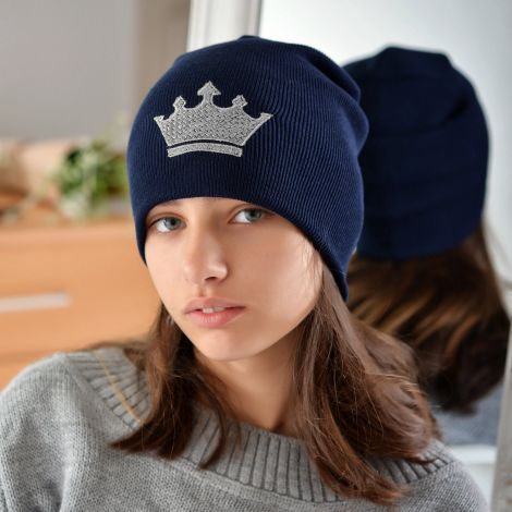 Шапка для дівчаток синя