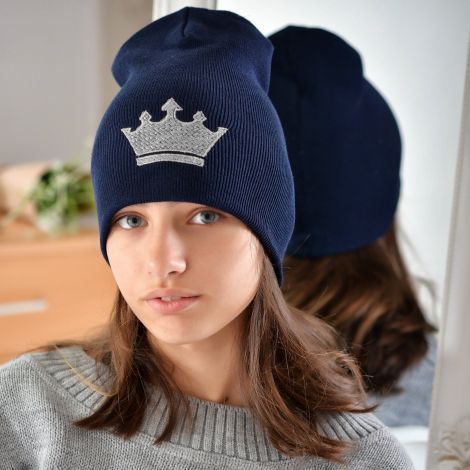 Шапка для дівчаток синя