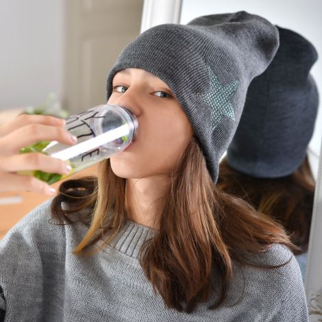 Шапка для дівчаток темно сіра