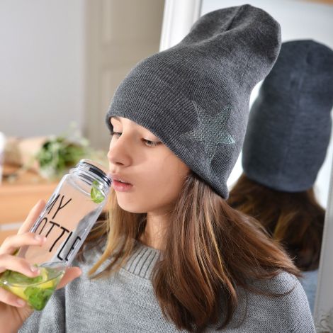 Шапка для дівчаток темно сіра