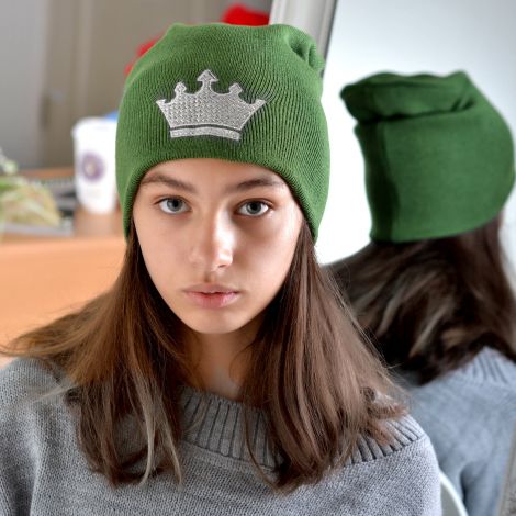 Шапка для дівчаток хакі