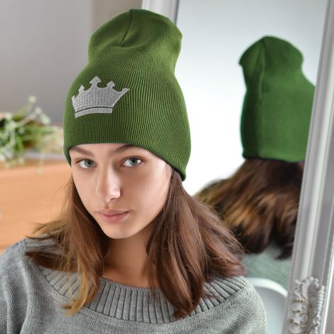 Шапка для дівчаток хакі