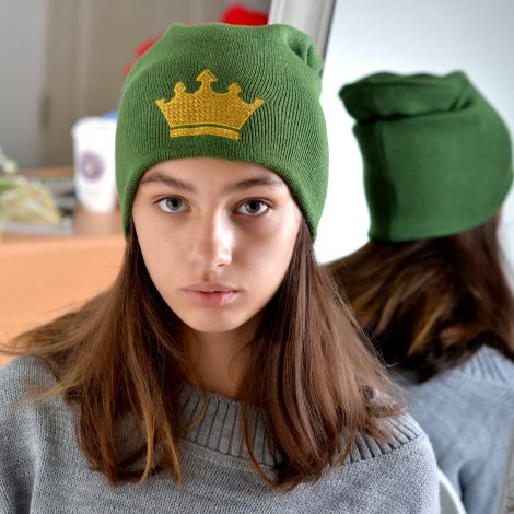 Шапка для дівчаток хакі