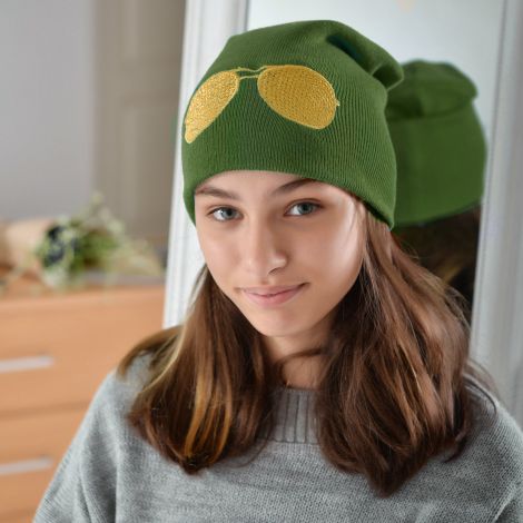 Шапка для дівчаток хакі