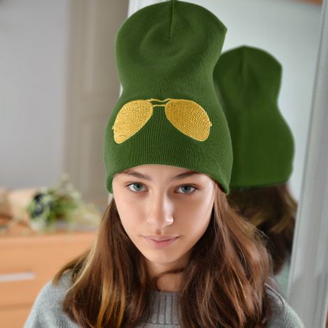Шапка для дівчаток хакі