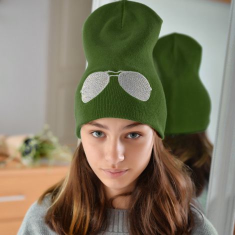 Шапка для дівчаток хакі