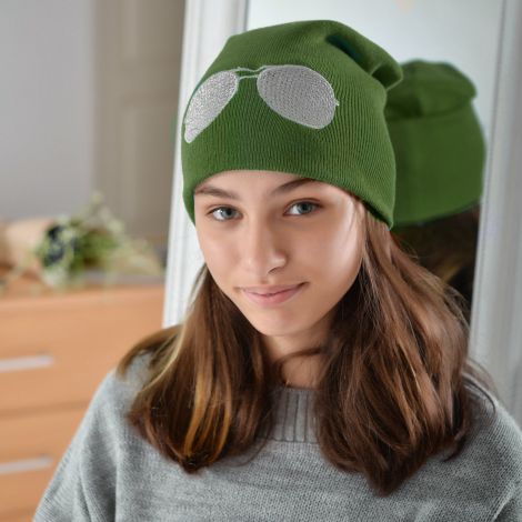 Шапка для дівчаток хакі