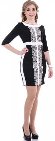 Платье черно-белое