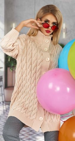 Тёплый вязаный кардиган