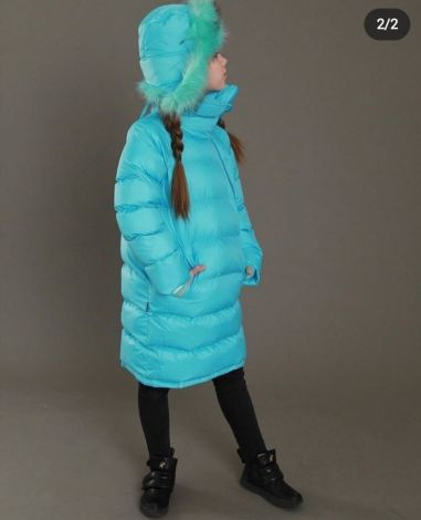 Down jacket with a hat