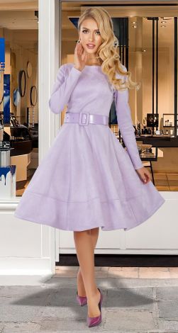 Замшева сукня з ремінцем