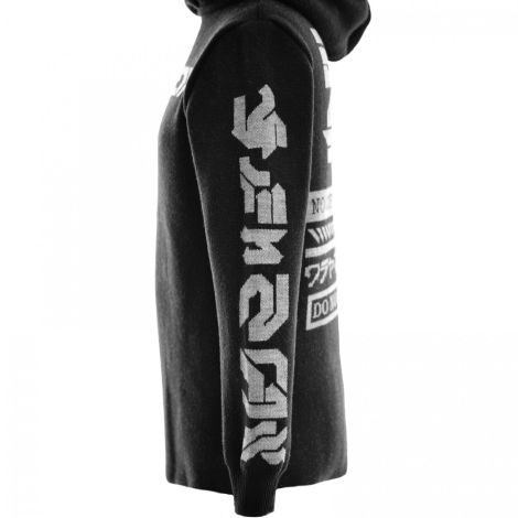 Худі з ієрогліфами чорна сіра