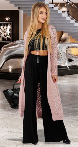 Ажурный вязаный кардиган