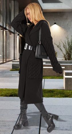 Тёплый кардиган с капюшоном