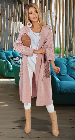 Тёплый кардиган с капюшоном