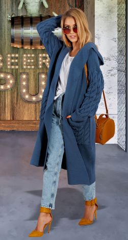 Тёплый кардиган с капюшоном