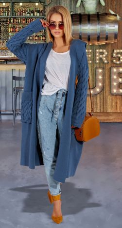 Тёплый кардиган с капюшоном