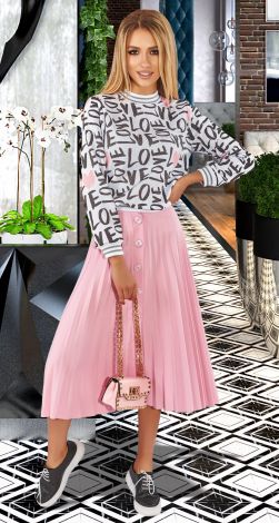 Спідниця пліссе із застібкою на гудзики