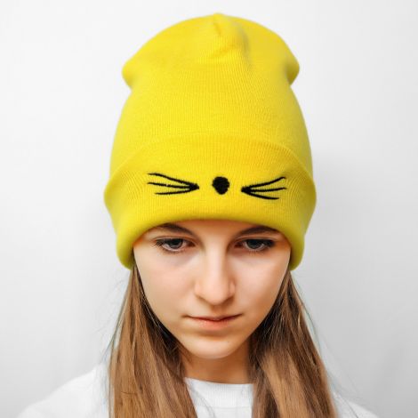 Шапка кішка жовта