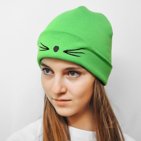 Шапка кішка салатова
