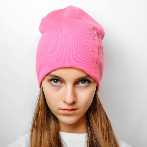 Шапка Квітка рожева