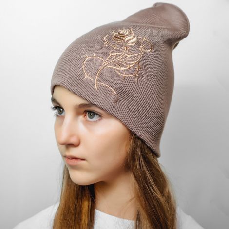 Шапка квітка мокко