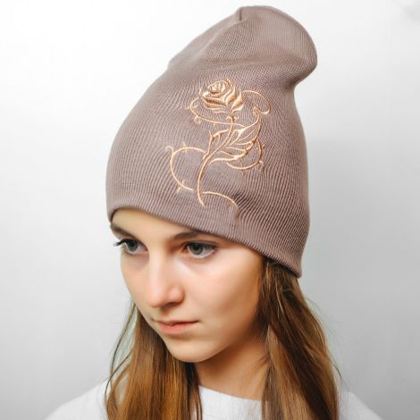 Шапка квітка мокко