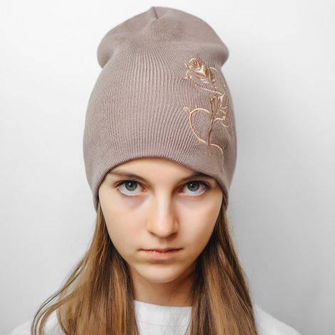 Шапка квітка мокко