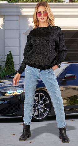 Свитер черный с блеском