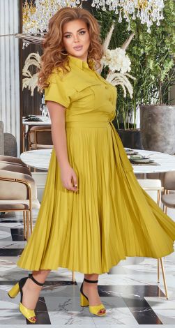 Стильное платье большого размера плиссе