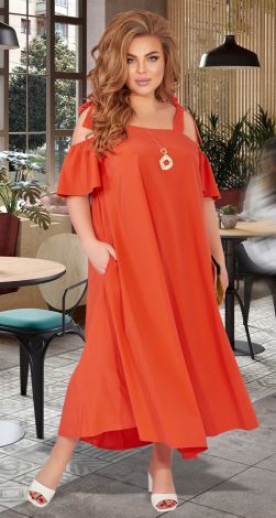 Расклешенный сарафан  большого размера с завязками