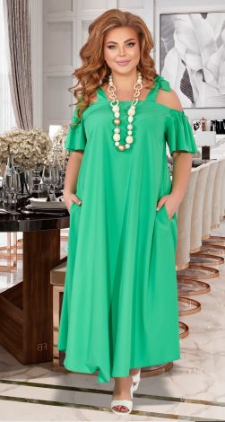 Расклешенный сарафан большого размера с завязками