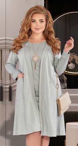 Стильный костюм с платьем большого размера