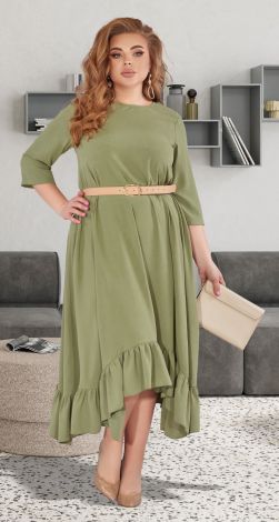Красивое платье большого размера с оборкой
