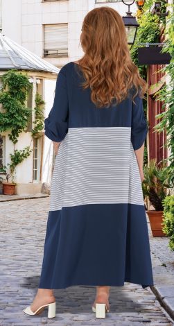 Свободное комбинированное платье большого размера