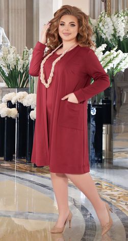 Стильный костюм с платьем большого размера