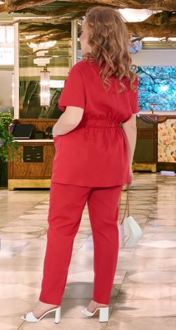 Льняний костюм із брюками великого розміру
