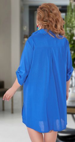 Льняной костюм с вышивкой большого размера