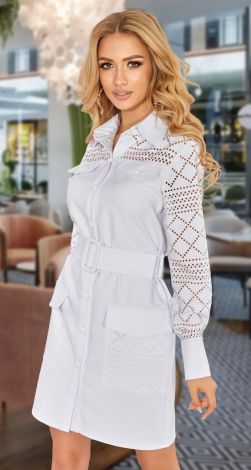 Платье  рубашка с геометрическим узором