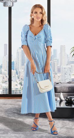 Красивое хлопковое платье в полоску