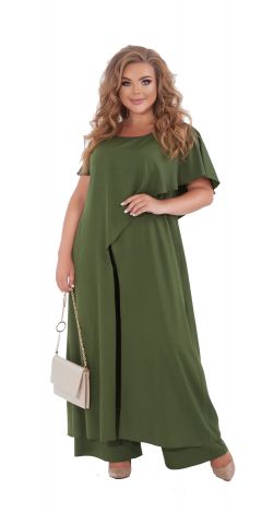 Нарядный брючный костюм большого размера