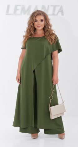 Нарядный брючный костюм большого размера