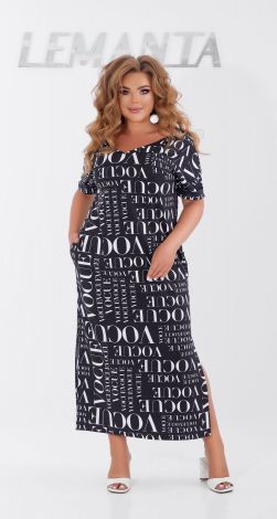 Длинное платье большого размера с разрезами