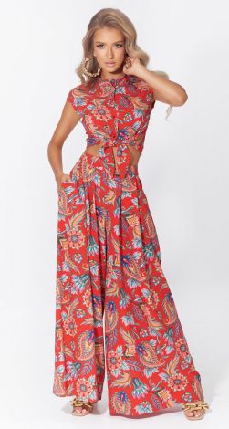 Літній костюм зі спідницею брюками